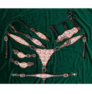 Conjunto de Brida y Pechopetral para Caballo Estilo Western, Hecho de Cuero de Grano Completo con Hermosos Detalles Bordados a Mano para Exhibición - Product Image 4