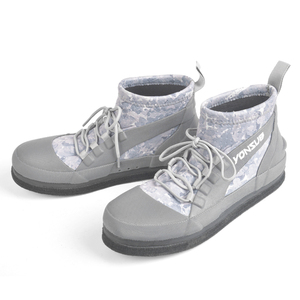 <span class=keywords><strong>Scarpe</strong></span> da Pesca Antiscivolo Impermeabili in Neoprene per Roccia e Barriera Corallina, con Suola in Feltro e Chiodi in Acciaio, Camouflage Grigio - Product Image 3