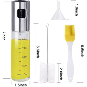 4 Pack Oil Sprayer Dispenser Set Oil Spray Bottle Oil Dispenser and <b>Cleaning</b> <b>Brush</b> for BBQ Salad Baking and Kitchen Cooking - Product Image 3