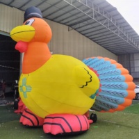 Nouveau design de poulet gonflable géant, animal de dessin animé lumineux, dinde gonflable de dessin animé pour la décoration de Thanksgiving