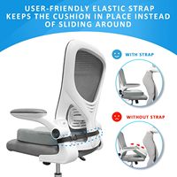 Nouveau coussin de siège ergonomique en mousse à mémoire de forme pour chaise de bureau, housse en maille 3D avec sangle de fixation réglable, coussin de siège pour fauteuil roulant