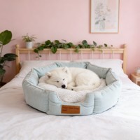 Achteckiges Kurzplüsch-Hundebett mit Rutschfestem Boden, Katzenhaus, Ganzjahres-Katzensofa für Kleine und Mittelgroße Hunde und Katzen, Innenbereich-Ruheplatz