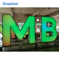 Enseigne LED Lumineuse Géante sur Pied RGB Personnalisée avec Logo 3D pour Extérieur et Entreprise