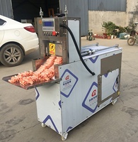 Nouvel équipement de boucher industriel 4 rouleaux Base au sol trancheuse alimentaire à viande Machine à couper épais pour saucisse bacon agneau boeuf Plus