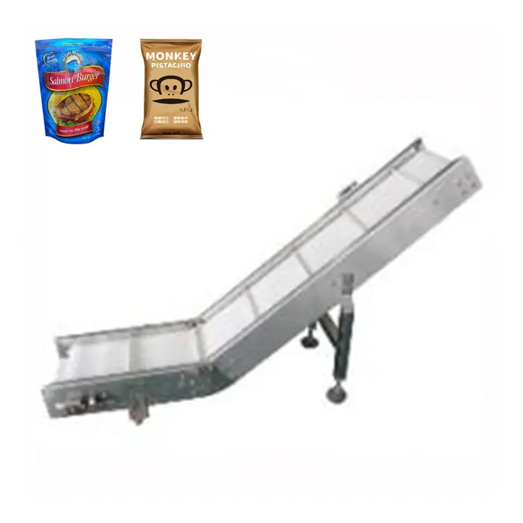 High speed finished product inclination net angle belt conveyor for packing machine