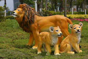 Guangzhou Factory Price Realistic Handmade <strong>Fiberglass</strong> <strong>Life</strong> <strong>Size</strong> <strong>Lion</strong> <strong>Statue</strong> for Park Decoration - Product Image 3