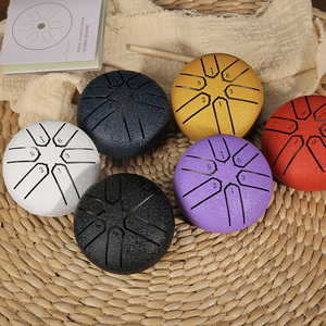 Vente chaude 3 pouces Mini poche en acier langue tambour 6 langues sac de voyage maillets nouveau produit-vente en gros pluie acier inoxydable Bronze - Product Image 4