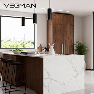 Modular Melamine Kitchen Island Cabinets with Backsplash Eco-Friendly Plywood Doors Laminate Countertop Faucet Modern Design - Product Image 3