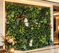 Panneaux de plantes murales artificielles, jardin vertical, mur végétal artificiel avec fleurs