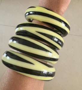 Kaimei 2026 joyería de moda mujeres grandes pulsera de resina acrílica gruesa mujeres Irregular blanco negro leopardo pulsera brazaletes joyería - Product Image 6