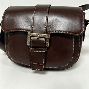 Women <b>Small</b> Retro Leather Saddle Bag Metal Buckle Flap Casual Crossbody Shoulder Handbag - Product Image 6