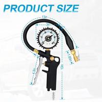 Nouveau brevet de conception 250psi serrure sur pistolet de gonflage de pneu de mandrin à air avec accessoires de voiture de manomètre