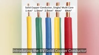 Günstiges Kabel mit massivem Kupferkern 2,5mm 4mm 6mm BV-Draht für Heimdekoration, flammhemmendes PVC, 450V/750V, China