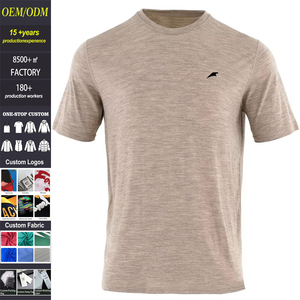 T-shirt da <span class=keywords><strong>Uomo</strong></span> in <span class=keywords><strong>Lana</strong></span> Merino <span class=keywords><strong>di</strong></span> Alta Qualità con Logo Personalizzato Serigrafato, Manica Corta, Colore Unito, Girocollo - Product Image 1
