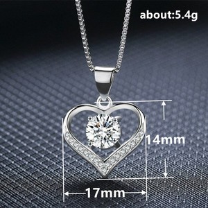 CAOSHI dulce niñas regalo amor corazón forma mujeres Bling Zircon piedra plateado caja cadena lindo hueco corazón señoras collar - Product Image 6