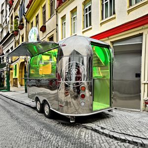 2025 Hot <b>Sale</b> Mobile Food Truck Purchase Fully Equipped Stainless Steel Food Trailer Bbq Waffle Kebab Frying Fish Food Cart - Product Image 5