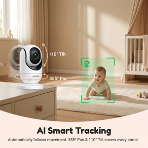 Anicebb Videocamera per Bambini con Allarme Pianto, Schermo da 7 Pollici 2.4GHz, Visione Notturna, Rotazione Orizzontale e Verticale, Audio Bidirezionale, Rilevamento Movimento, Funzione Allattamento - Product Image 3