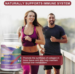 Cápsulas de gelatina blanda de vitamina K2 de calcio y magnesio de alta absorción para apoyar la salud ósea - Product Image 2