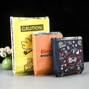 Custom Printed Takeaway Fast Food Disposable Kraft Paper Bag with Heat Seal Oil-proof for Hot Dogs Sandwiches Cookies Fried Food - Product Image 1