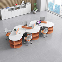 BGZ-230X Ensemble de bureaux et chaises de bureau minimalistes pour quatre personnes, poste de travail pour six personnes, bureau informatique en bois pour 3/4/6 personnes