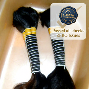 Natural Straight Remy Wave Texture Indian Bulk Human Hair 100g <b>Machine</b> Double Weft Perm Allowed All Colors Suitable - Product Image 1