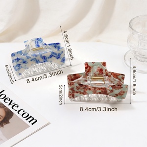 Pince à cheveux coréenne multicolore personnalisable avec logo, pour chignon, pince requin creuse et incurvée, accessoire capillaire pour femme - Product Image 4