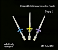 Cannule IV vétérinaire jetable 22G-26G anti-fuite stérile certifiée CE pour la transfusion de liquides en chirurgie d'urgence chez le chien/le chat