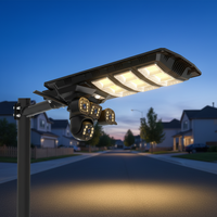 Cámara de Seguridad Inalámbrica Solar Wi-Fi, Impermeable, Versión Nocturna, Doble Lente, Audio Bidireccional para Lámpara Exterior LED con Panel Solar