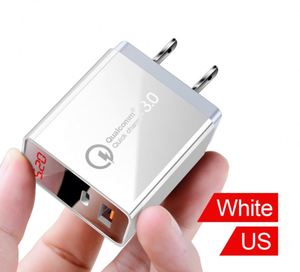 อะแดปเตอร์ชาร์จเร็วแบบ Dual PD + USB พร้อมหน้าจอดิจิตอล รองรับ PD QC3.0 สำหรับชาร์จโทรศัพท์มือถือ iPhone Samsung - Product Image 1