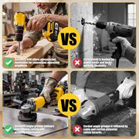 Kit combiné perceuse-visseuse sans fil 20V et meuleuse d'angle sans balais pour le bricolage, le travail du bois et la découpe de métal avec accessoires