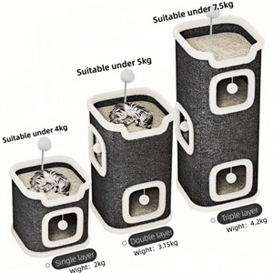 Accessori per Animali Domestici Mobili Casa Giocattolo Gatto Villa Albero Grotta Nido Letto Sisal Grattatoio Gatto Torre <span class=keywords><strong>Tunnel</strong></span> - Product Image 6