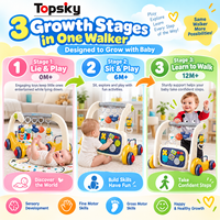 Tapis d'éveil multifonctionnel TOPSKY TOYS en forme d'animal, trotteur d'apprentissage pour bébé, jouet d'éveil et de marche en plastique pour enfants
