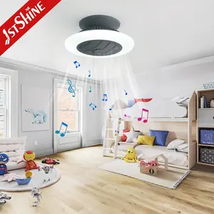 1stshine LED ventilador de techo inteligente hogar empotrado 360 grados suministro de viento control remoto ventilador de techo con luz LED