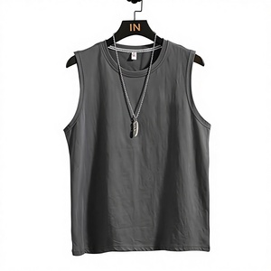 Canotta Estiva da <span class=keywords><strong>Uomo</strong></span> in Cotone, Girocollo, Senza Stiratura, Stampa Termotrasferibile, Versione Leggera, Sottile, Senza Maniche, per Basket - Product Image 1