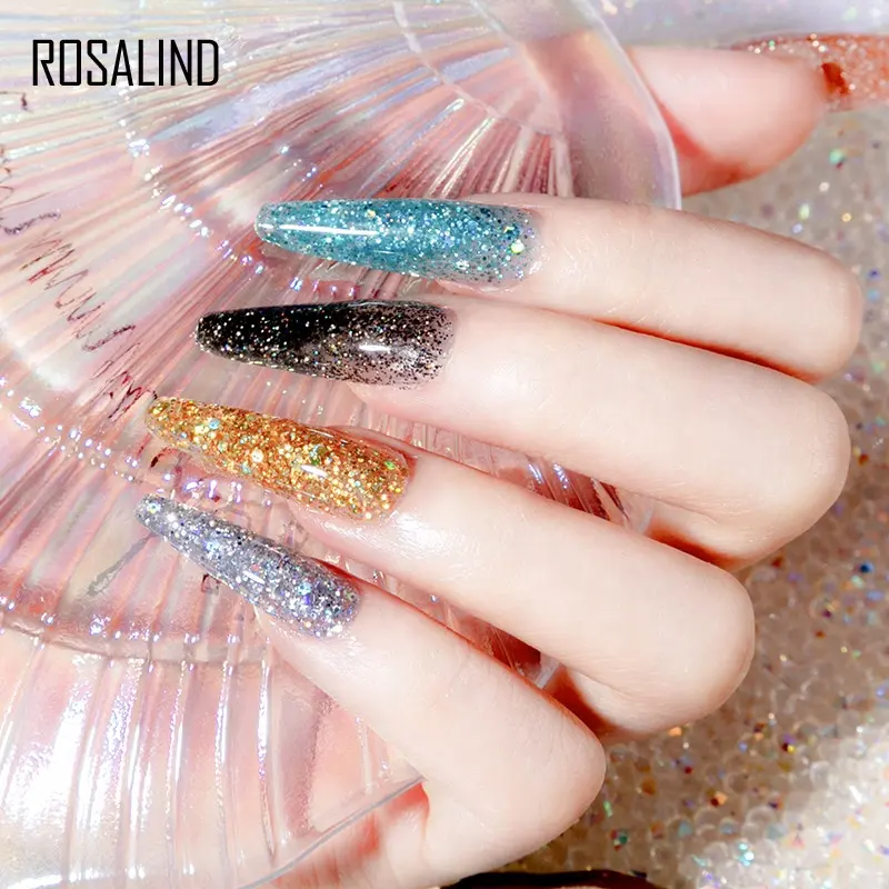 Rosalind uzun ömürlü tırnak sanat disko glitter 15g uv poli gelpolish uzatma jel lehçe tutkal için uzanan parmak uzunluğu akrilik