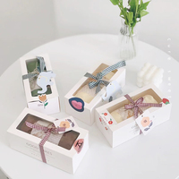 Vente en gros de boîtes à gâteaux rectangulaires avec fenêtre boîtes à cupcakes en papier blanc boîtes d'emballage alimentaire pour tarte aux œufs à faire soi-même
