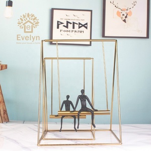 Ornamen Logam Modern Bergaya Ayun, Patung Meja Warna Emas, Dekorasi Rumah, Aksesoris Tahun Baru - Product Image 4