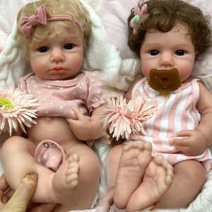 Muñeca Bebé <span class=keywords><strong>Reborn</strong></span> de Silicona de 18 Pulgadas, Niña LouLou con <span class=keywords><strong>Ojos</strong></span> Brillantes, Boca Abierta, Juguete Suave, Recién Nacida con Cabello Injertado para Minoristas - Product Image 2