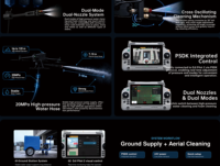 Drone de nettoyage mural M400 pour immeubles de grande hauteur avec double buse pulvérisatrice de mousse et d'eau, système de nettoyage de fenêtres télécommandé à 120 m de hauteur