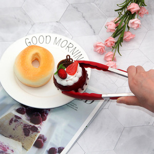7 9 12 Inch Stainless Steel Plastic Silicone Salad Bread Cooking Food <strong>Serving</strong> <strong>Tongs</strong> - Product Image 5