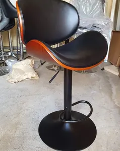 Cadeira de móveis de barra curvada de madeira, cadeira de móveis de barra revestida com pó preto moderno de fábrica