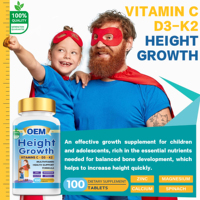 Nouveau Complément Alimentaire de Soutien pour la Santé : Comprimés Multivitaminés Bio Vitamine D3+K2 pour la Croissance en Hauteur des Enfants et Adolescents