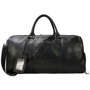 Natürliche Kuhhaut Reisetaschen Wasserdichte Herren Leder Übernachtung taschen Handgepäck Männer Männliche Wochenend tasche Business Man 55cm