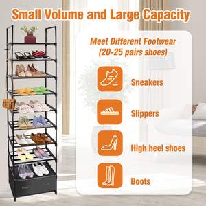 Sala de estar 10 niveles Metal Estrecho Zapatero Organizador Ahorro de espacio <span class=keywords><strong>vertical</strong></span> Zapatero Soporte - Product Image 6