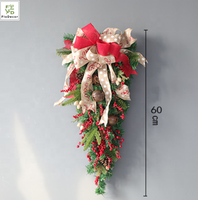 Amerikanische Weihnachts wand dekorationen Künstlicher 60 cm umgedrehter Baum mit roten Beeren simulations bäumen