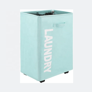 Cesta de lavandería única, organizador, contenedores de almacenamiento plegables estrechos, cesta de lavandería delgada con ruedas - Product Image 3