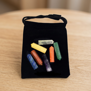 <b>Chakra</b> <b>Crystal</b> Pencil <b>Set</b> Polished Semi-Precious Stones Feng Shui Art Collectible Home Decoration From Gujarat - Product Image 3