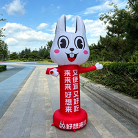 Mascotte gonflable personnalisée Longgang, lapin agitant les ailes, 3m, Air Dancer, ventilateur intégré, résistant au soleil, imperméable, Oxford, publicitaire