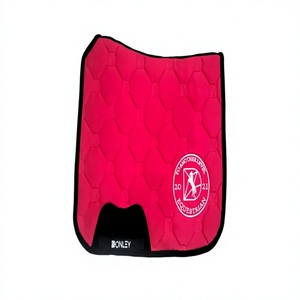 Tapis de selle d'équitation anglais personnalisé bleu marine respirant matelassé avec doublure en maille anti-humidité pour l'entraînement - Product Image 6