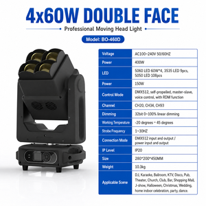 ไฟหัวขยับ LED แบบสองหน้า 4x60W สำหรับงานดีเจ เวที คลับ คอนเสิร์ต - Product Image 4